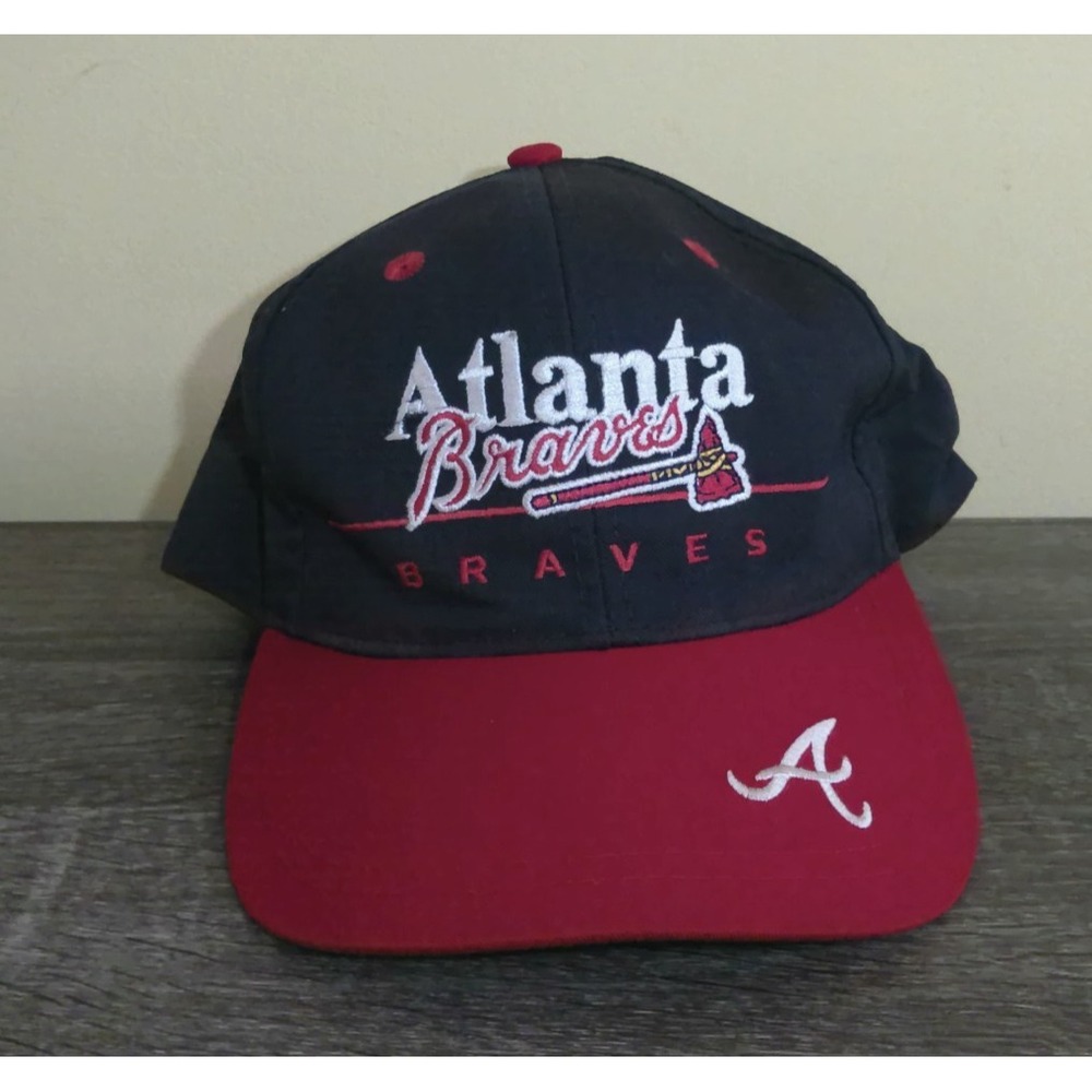 Vintage Atlanta Braves Twins Enterprise Brim Logo Snapback Hat MLB Cap